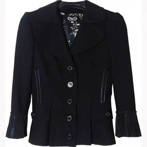 D&G Dolce & Gabbana Black Peplum Blazer – Size 28